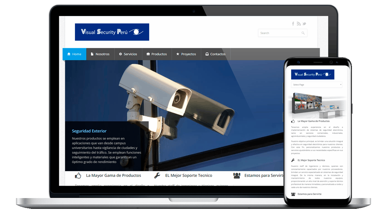 Diseño Web Empresarial seguridad electronica Visual Security Perú