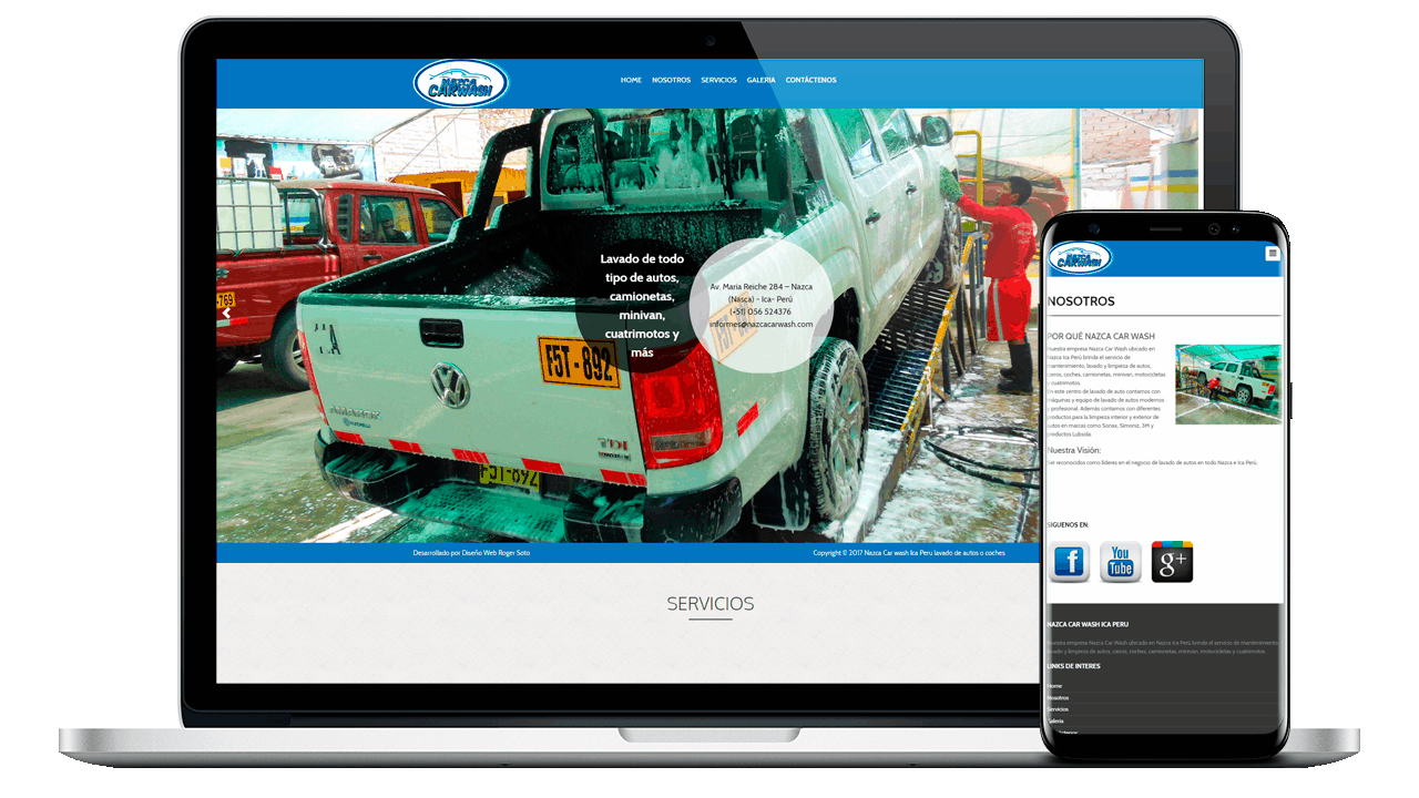 Diseño Web Profesional para Nazca Carwash